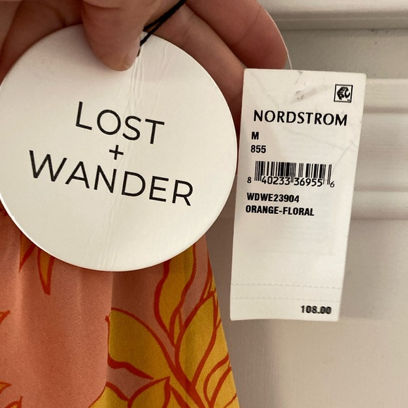 LOST + WANDER Floral Halter Dress Size: M in Pink, Coral, Orange & Yellow - Picture 3 of 6